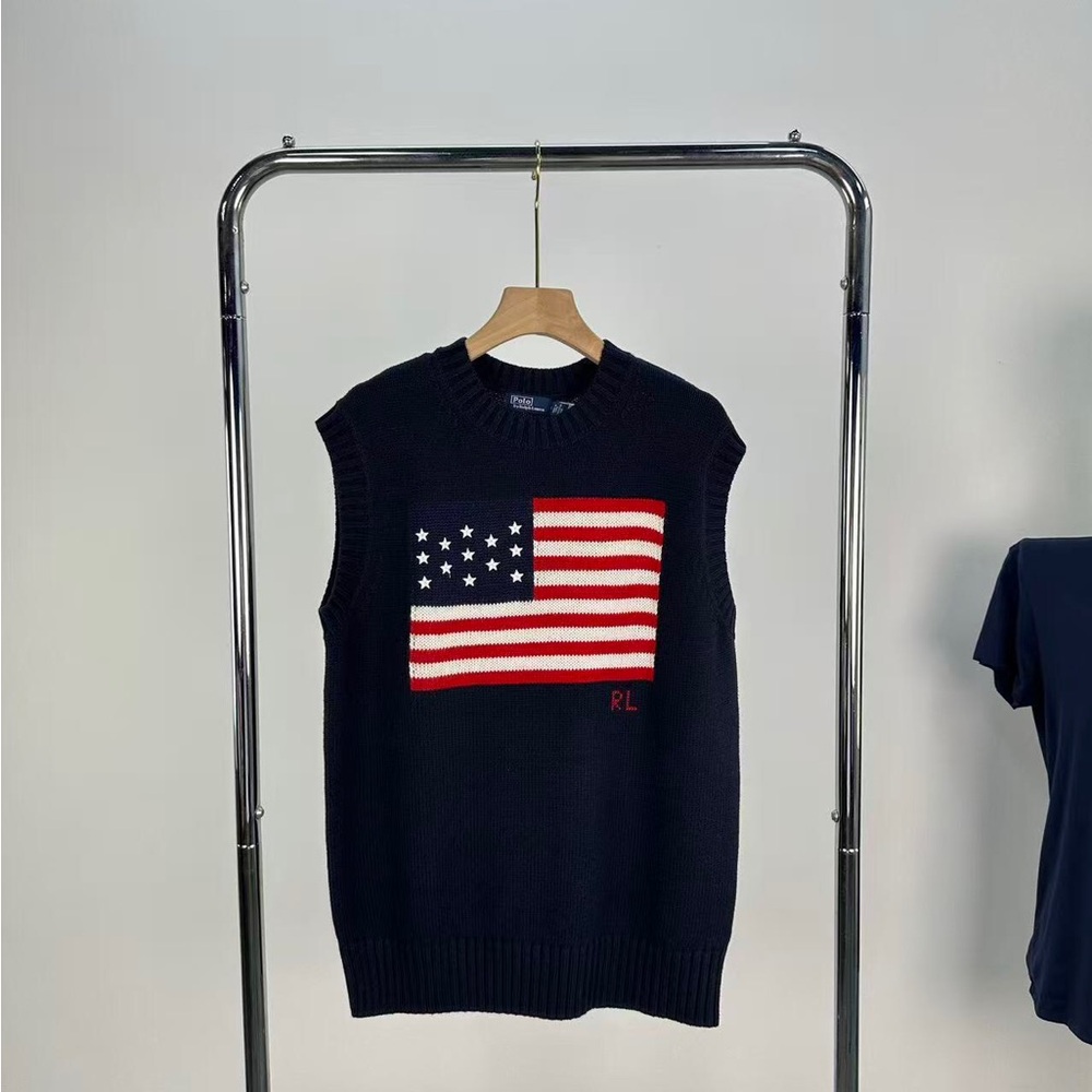 Ralph Lauren Navy Knit Sleeveless Sweater